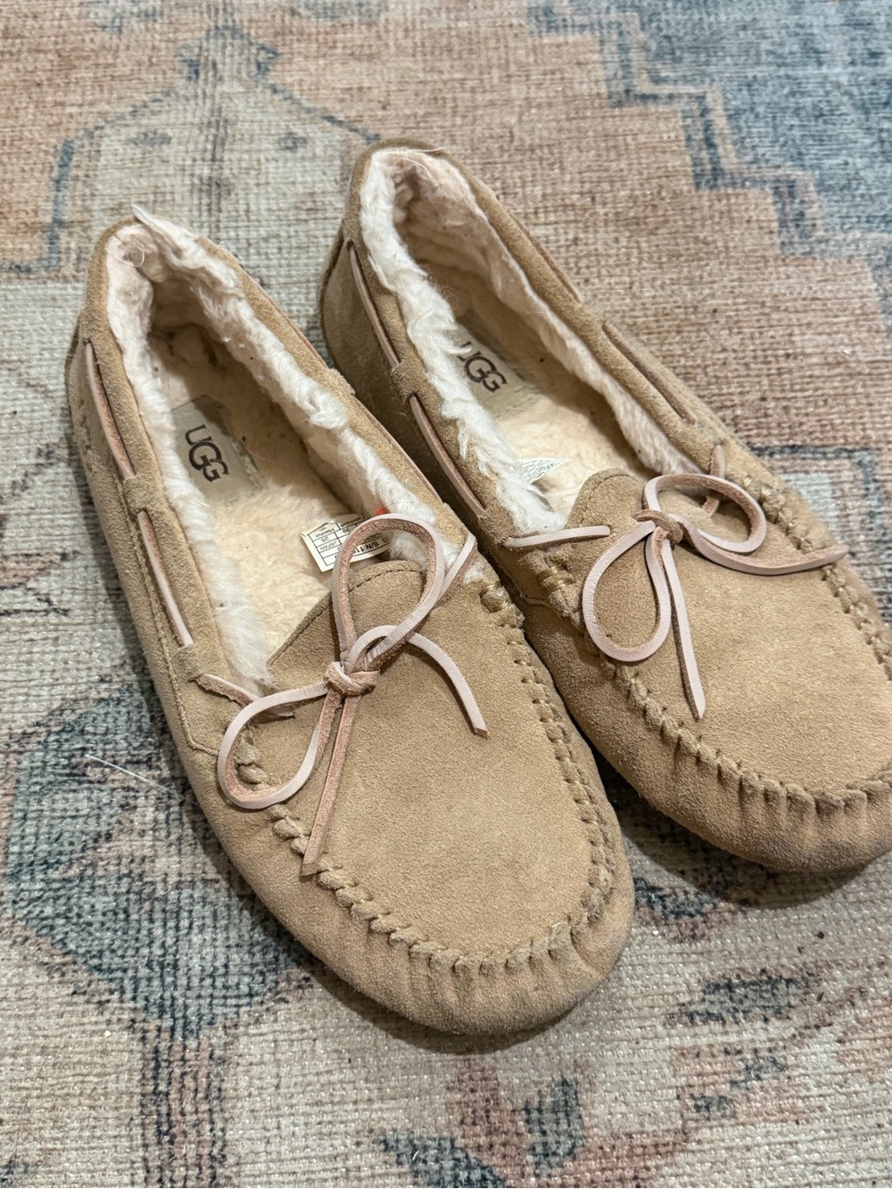 UGG Women's Sand Suede Sheepskin-Lined Moccasins